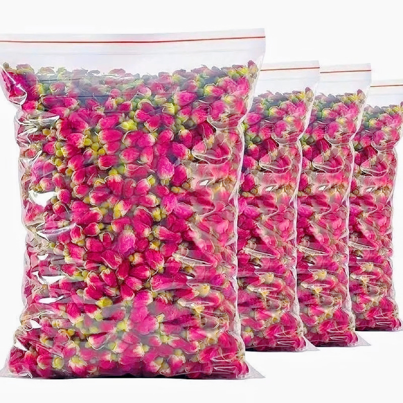 Holiday Candle Set - Fragrant Natural Red Rose Dried Flower