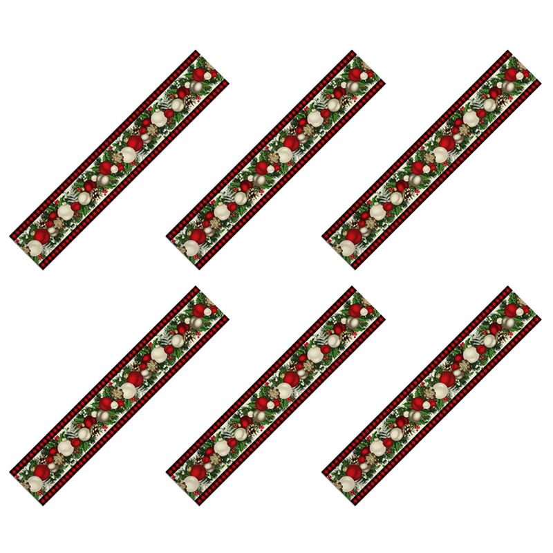 Christmas Table Runner - KYCOR-6X Linen Red And Black Check