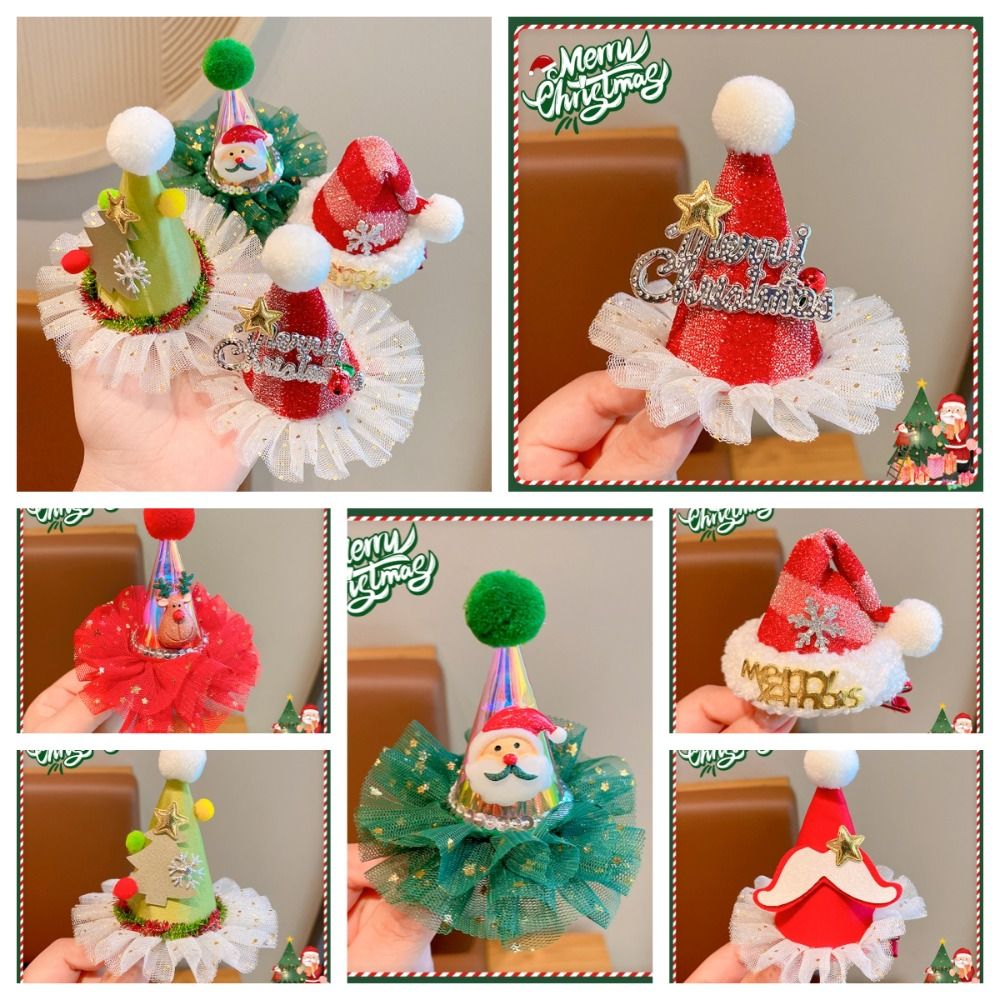 Santa Hat Plush - Cute Star Christmas Hair Clip Elk