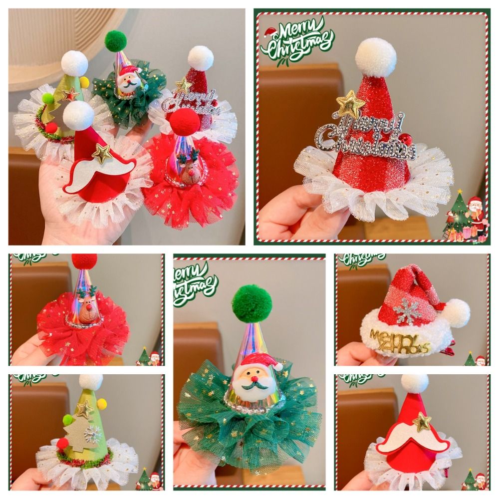 Santa Hat Plush - Fashion Star Christmas Hair Clip Plush