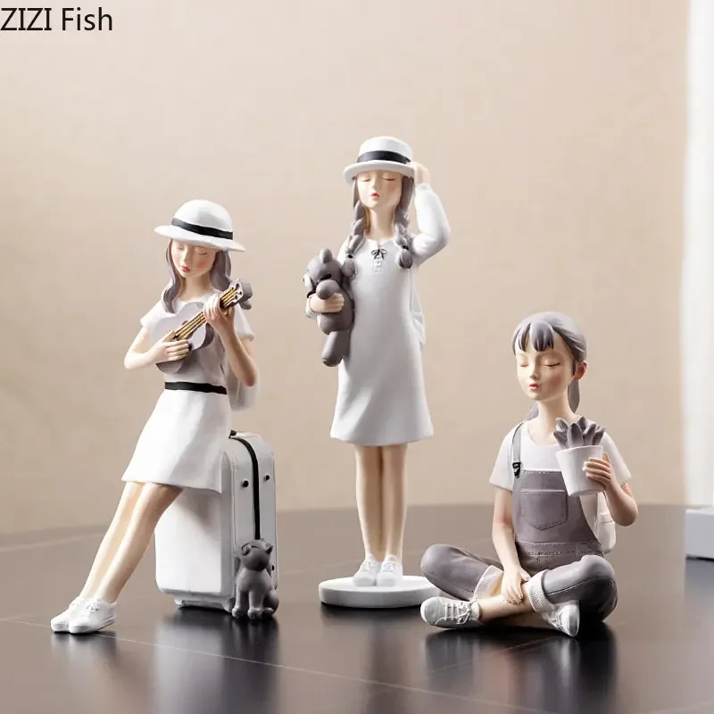 Nutcracker Figurine - Modern Girl Character Resins Statue Desktop
