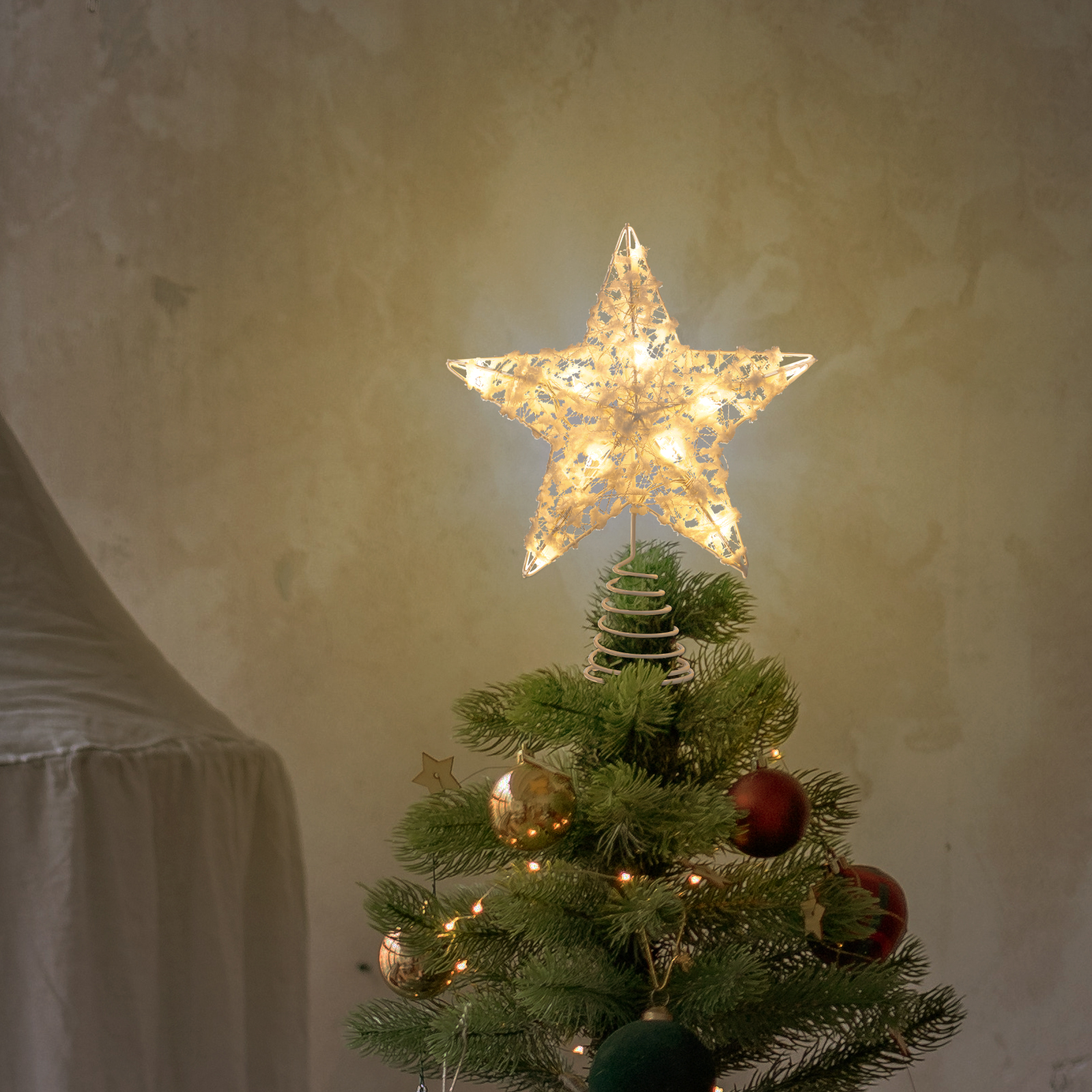 1Pcs Christmas Tree Star Lamp  - Star Tree Topper のレビューと価格