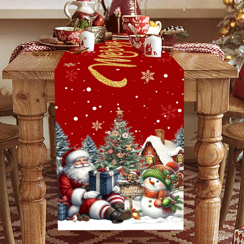 Christmas Santa Snowman Table  - Christmas Table Runner のレビューと価格