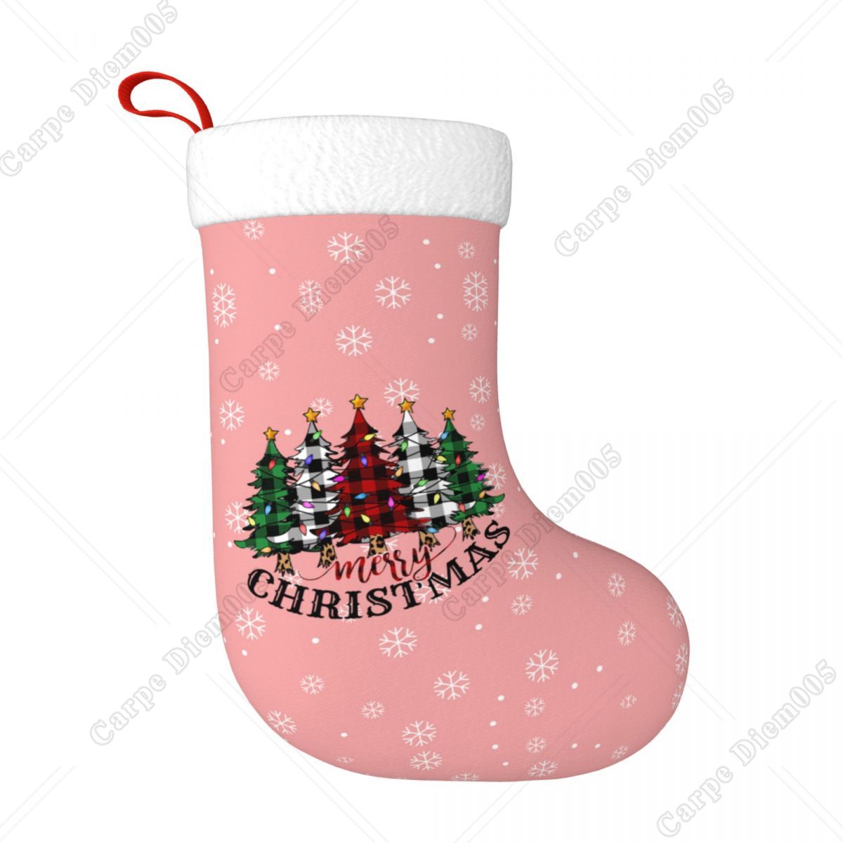 Pink Snowflakes Christmas Tree - Christmas Stocking Hanging のレビューと価格