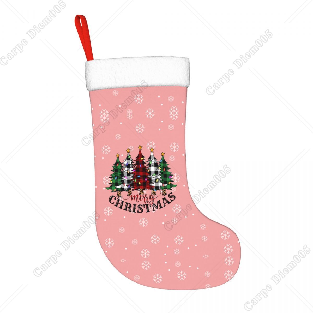 Pink Snowflakes Christmas Tree - Christmas Stocking Hanging のレビューと価格