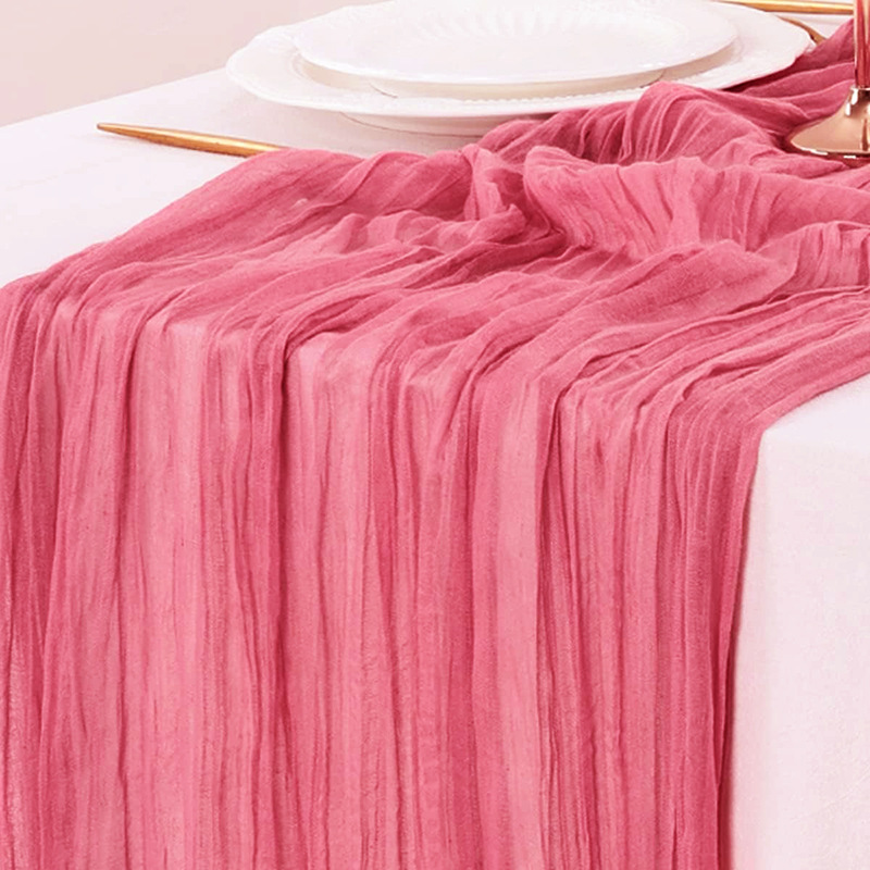 Red Table Runner Gauze Wedding - Christmas Table Runner のレビューと価格