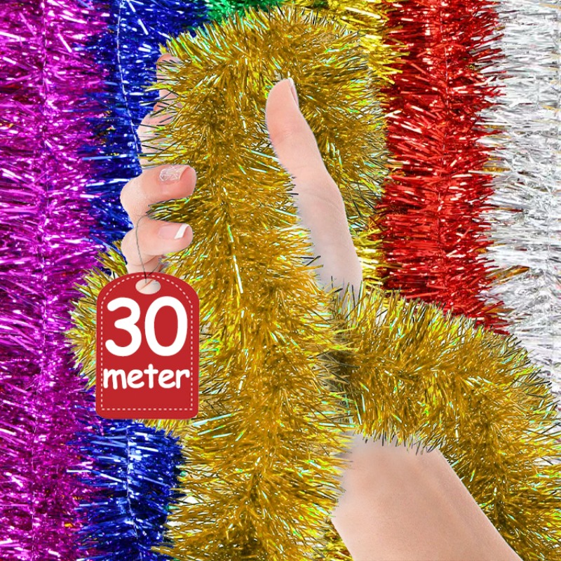 1.5/30M Long Bold Thicked Stri - Tinsel Garland Decoration のレビューと価格