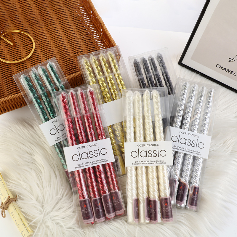 4pcs European-style Long-pole  - Holiday Candle Set のレビューと価格