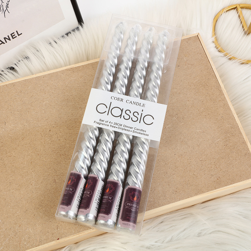 4pcs European-style Long-pole  - Holiday Candle Set のレビューと価格
