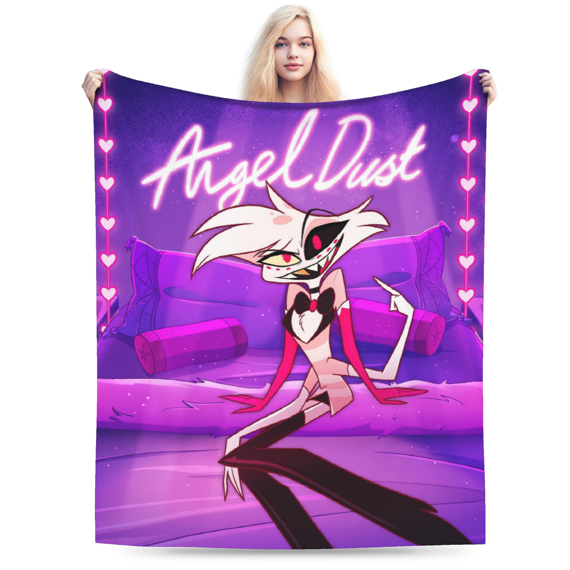 Cartoon Hazbins Hotels  Angel  - Christmas Throw Blanket のレビューと価格