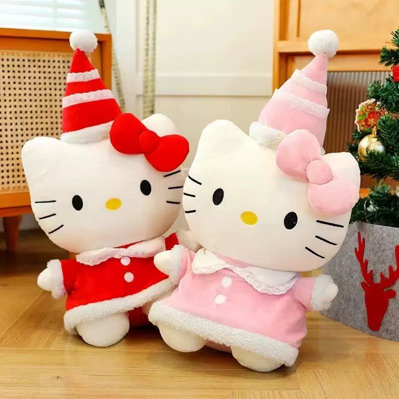 New Cute Kt Cat Plush Toy With - Santa Hat Plush のレビューと価格