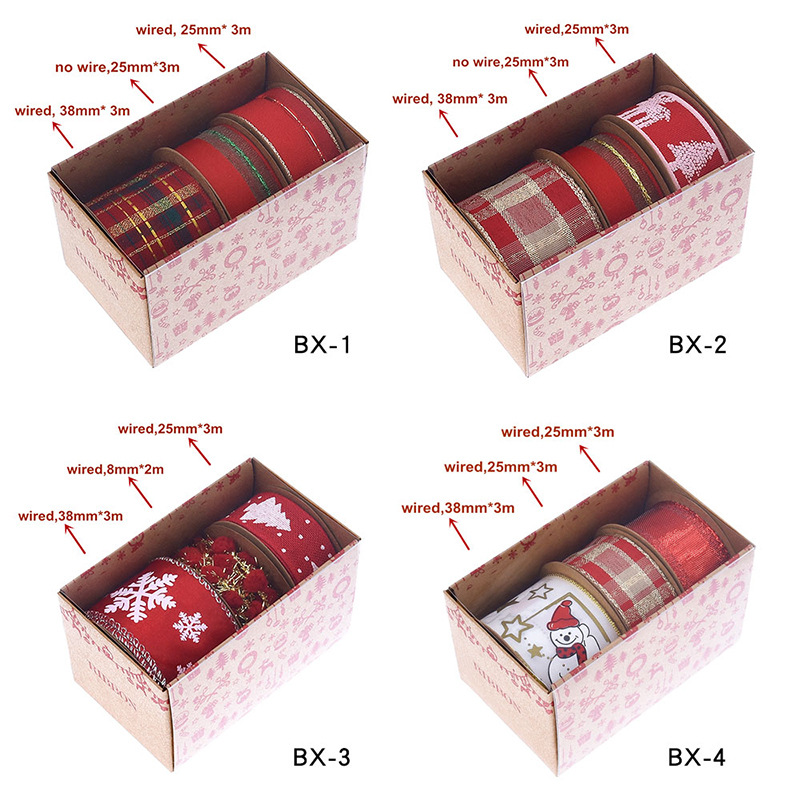 Christmas Ribbon Set Boxed Gif - Gift Box Wrap Set のレビューと価格