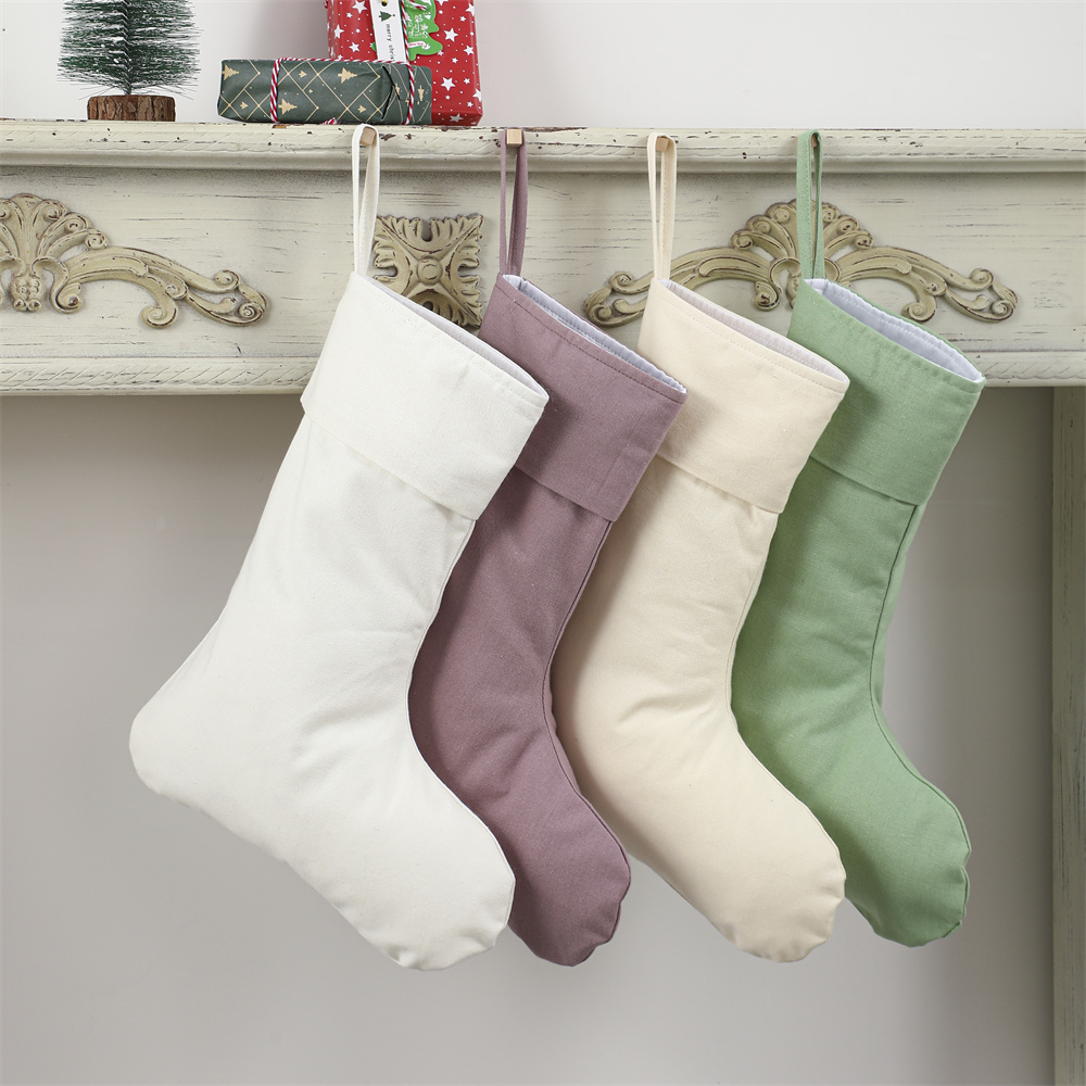 Linen Christmas Stocking Xmas  - Christmas Stocking Hanging のレビューと価格