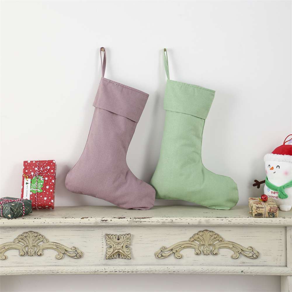 Linen Christmas Stocking Xmas  - Christmas Stocking Hanging のレビューと価格