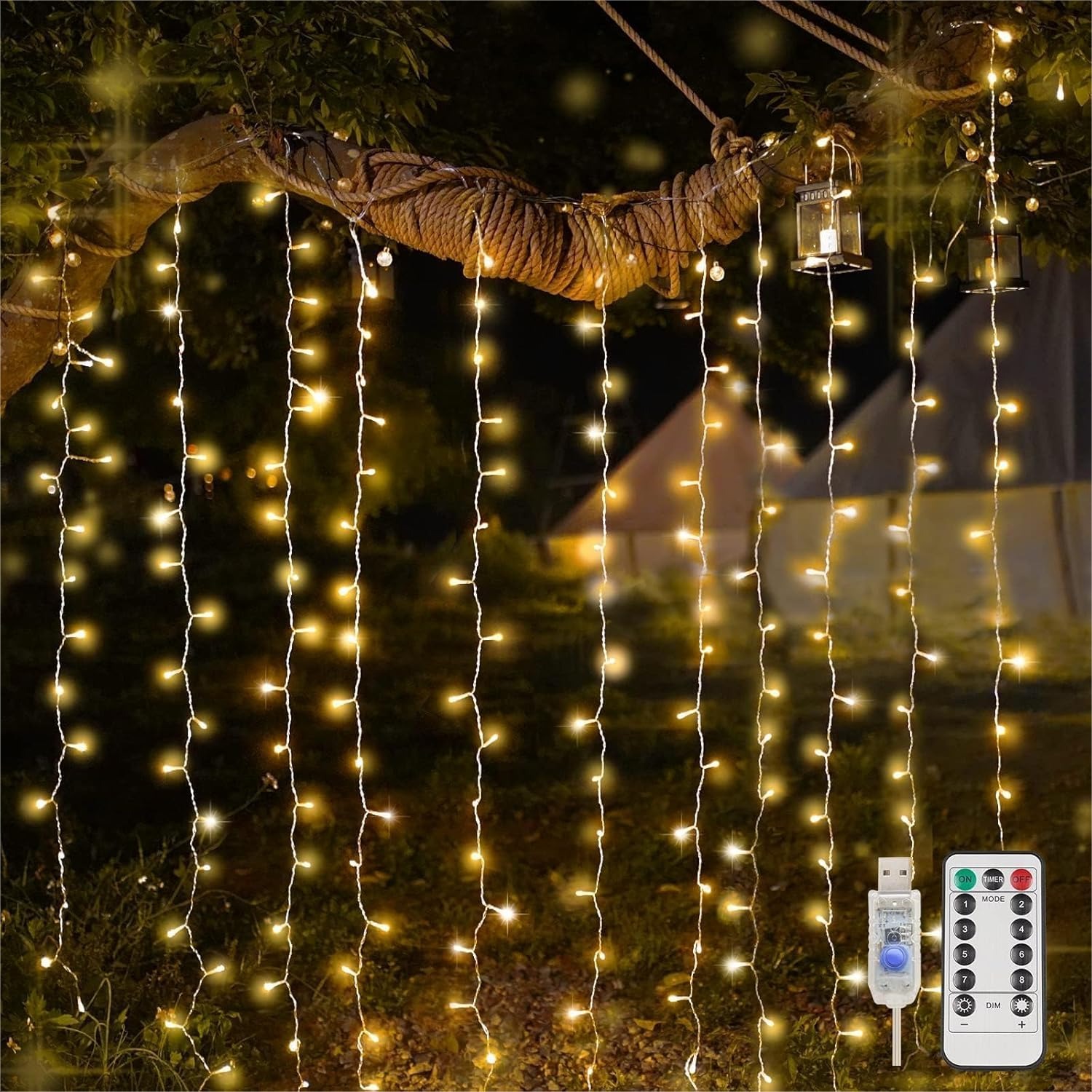 Curtain Lights For Bedroom 200 - Led Fairy String Lights のレビューと価格
