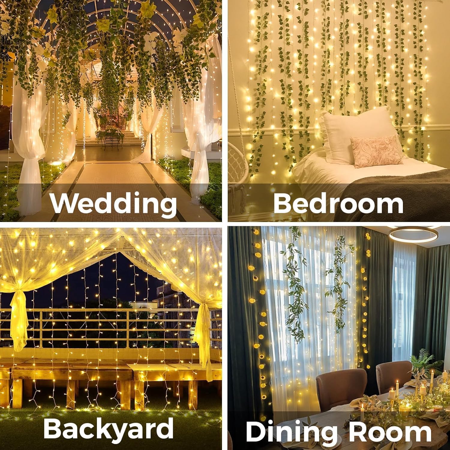 Curtain Lights For Bedroom 200 - Led Fairy String Lights のレビューと価格