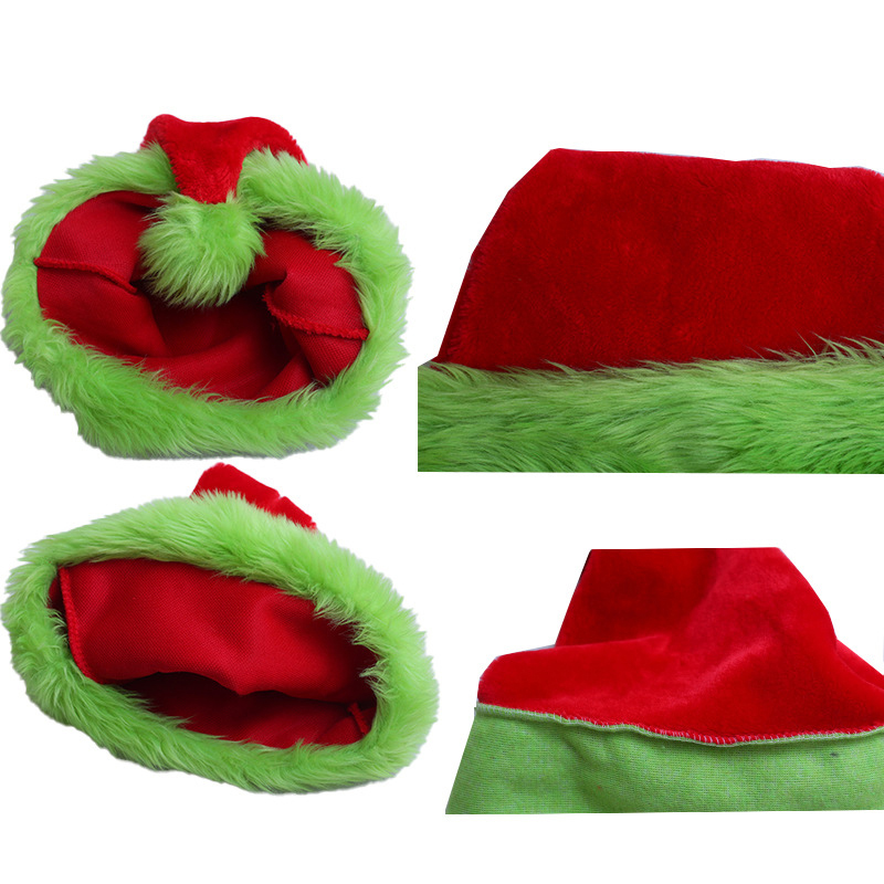 1pc, Santa Claus hat Christmas - Santa Hat Plush のレビューと価格