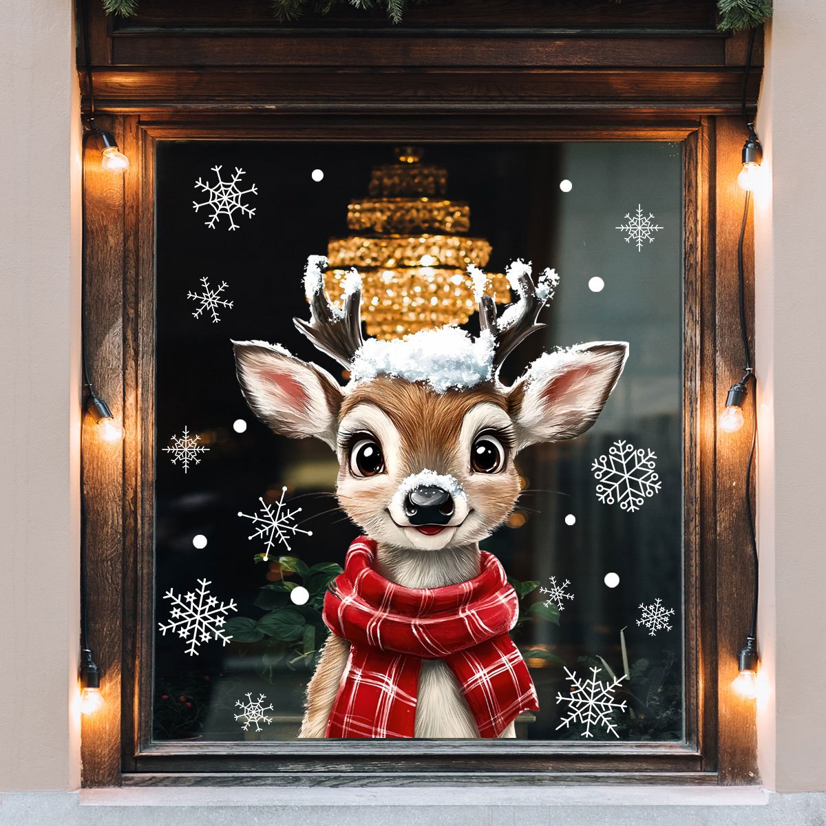 1pc Christmas Scarf Snowflake  - Snowflake Window Decal のレビューと価格