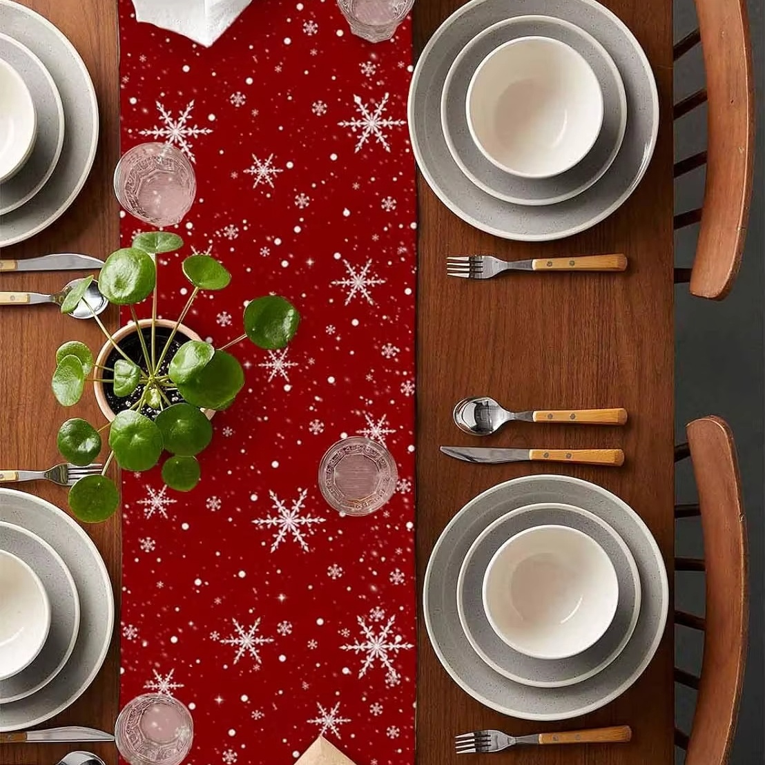 Red Table Runner Christmas Tre - Christmas Table Runner のレビューと価格