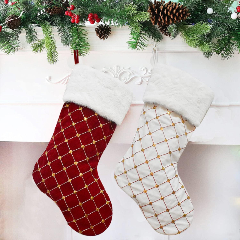 Christmas Stocking Soft Faux F - Christmas Stocking Hanging のレビューと価格