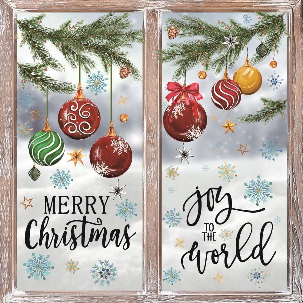 221 PCS Christmas Window Cling - Snowflake Window Decal のレビューと価格