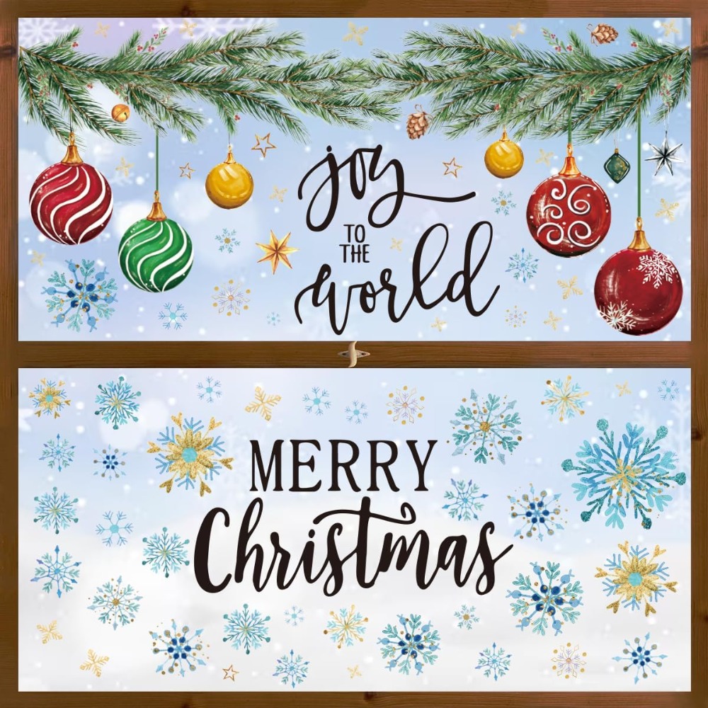 221 PCS Christmas Window Cling - Snowflake Window Decal のレビューと価格