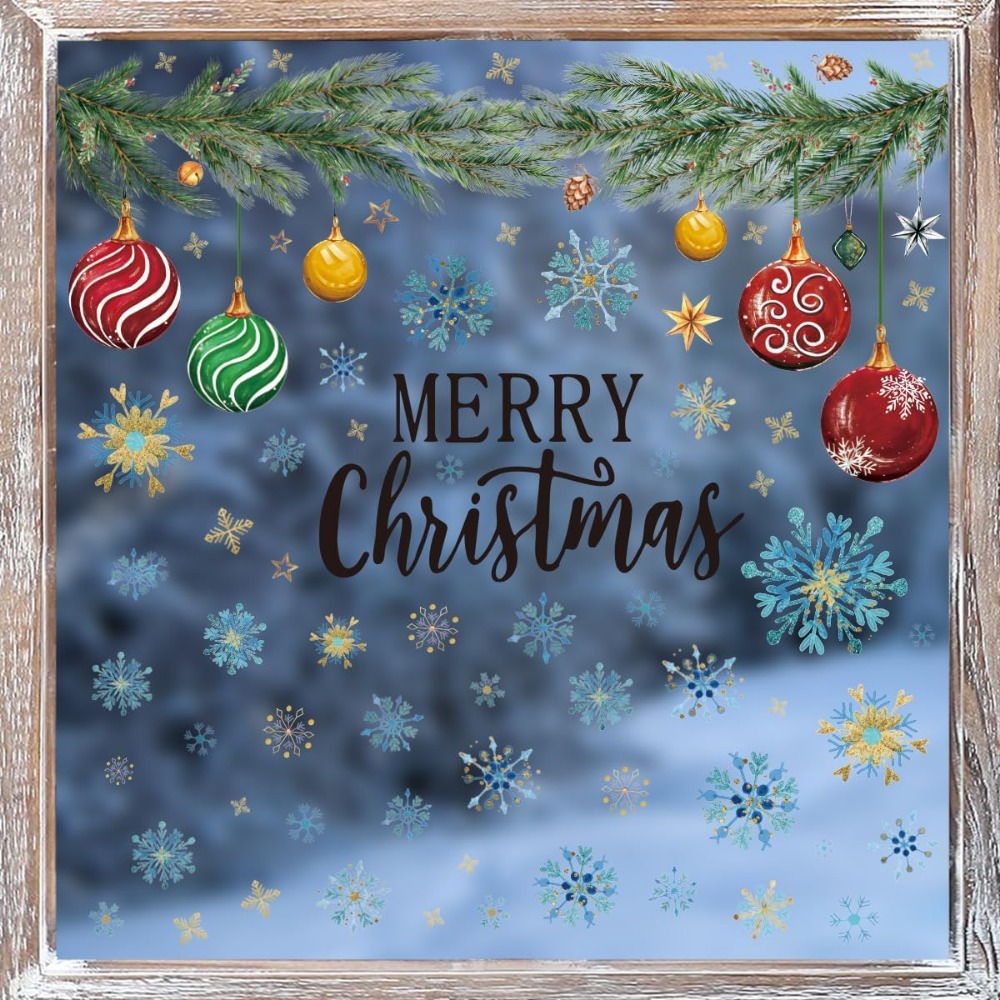 221 PCS Christmas Window Cling - Snowflake Window Decal のレビューと価格