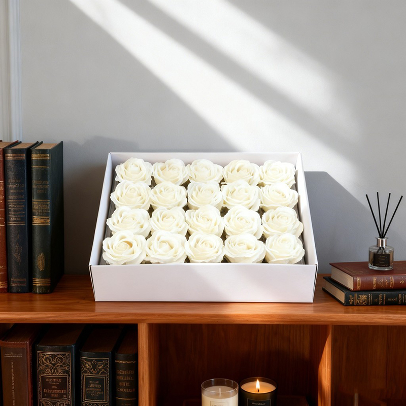 6cm White Artificial Rose Soap - Christmas Wreath Fake のレビューと価格