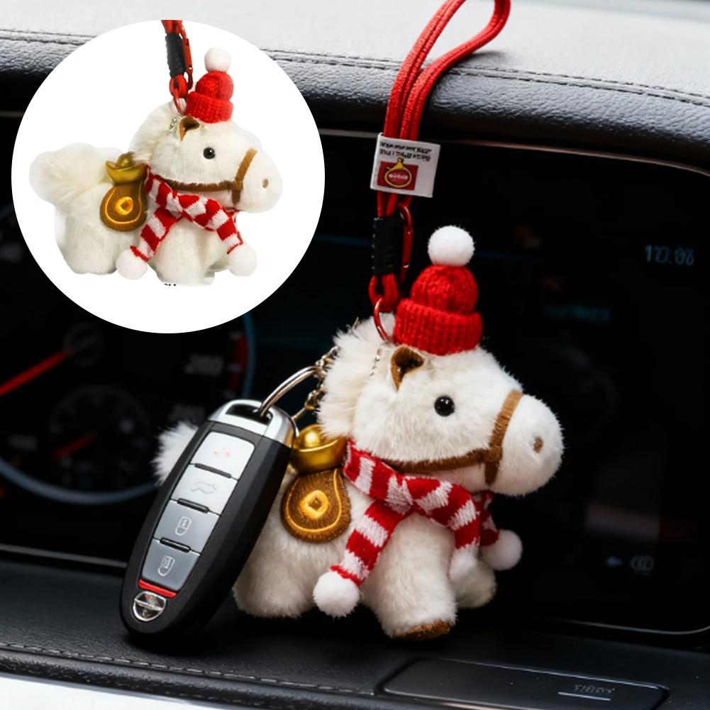 Cute Plush Horse Keychain Wint - Santa Hat Plush のレビューと価格