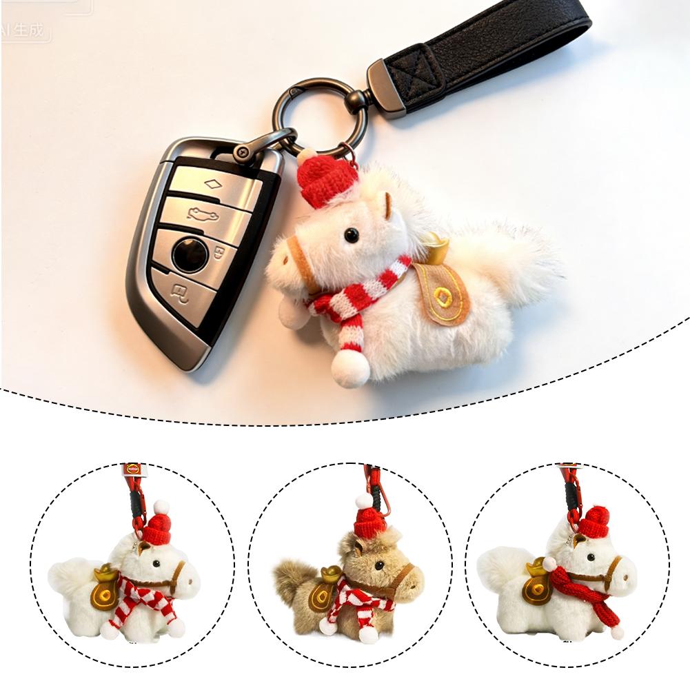 Cute Plush Horse Keychain Wint - Santa Hat Plush のレビューと価格