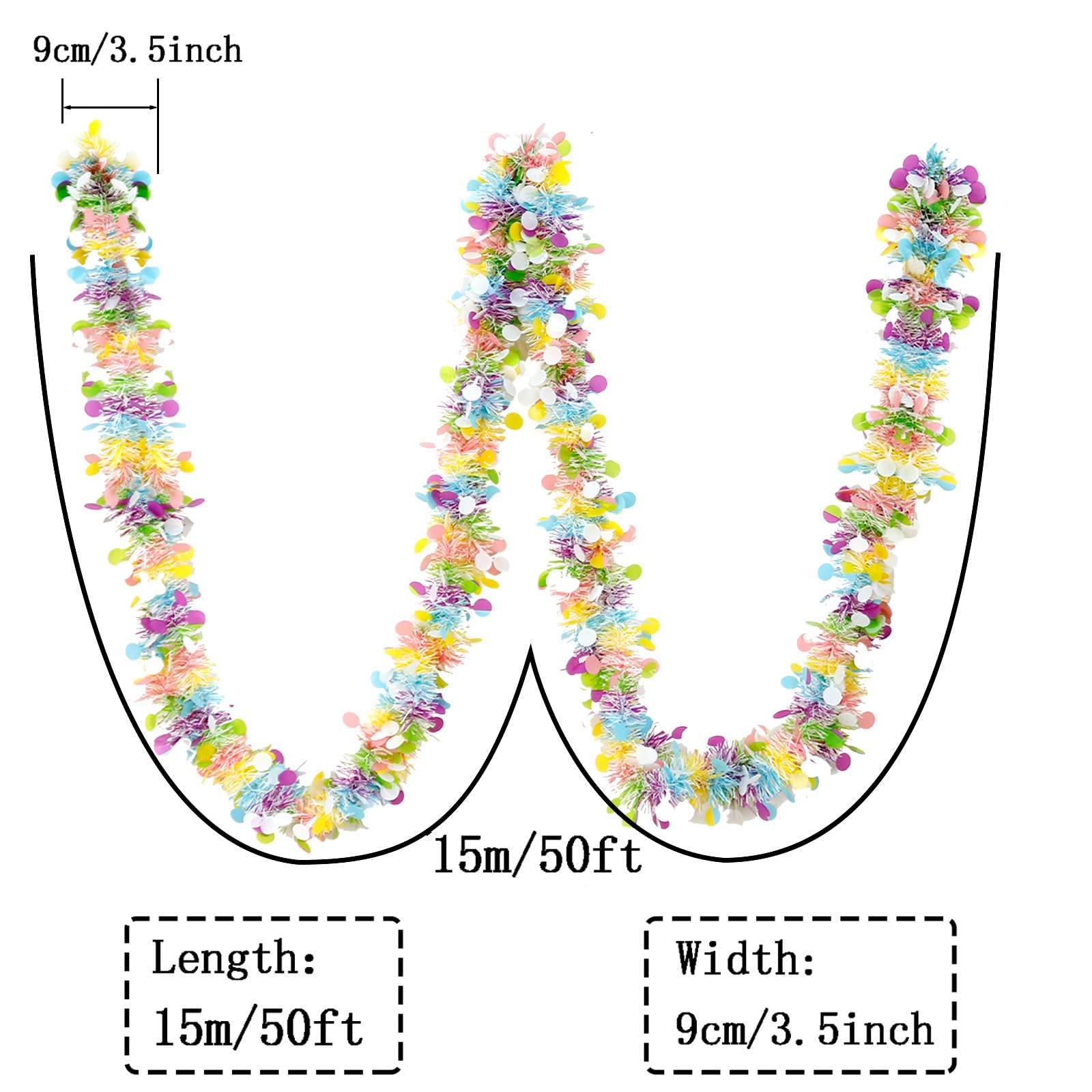 Easter Garland Decor 2PCS Glit - Tinsel Garland Decoration のレビューと価格