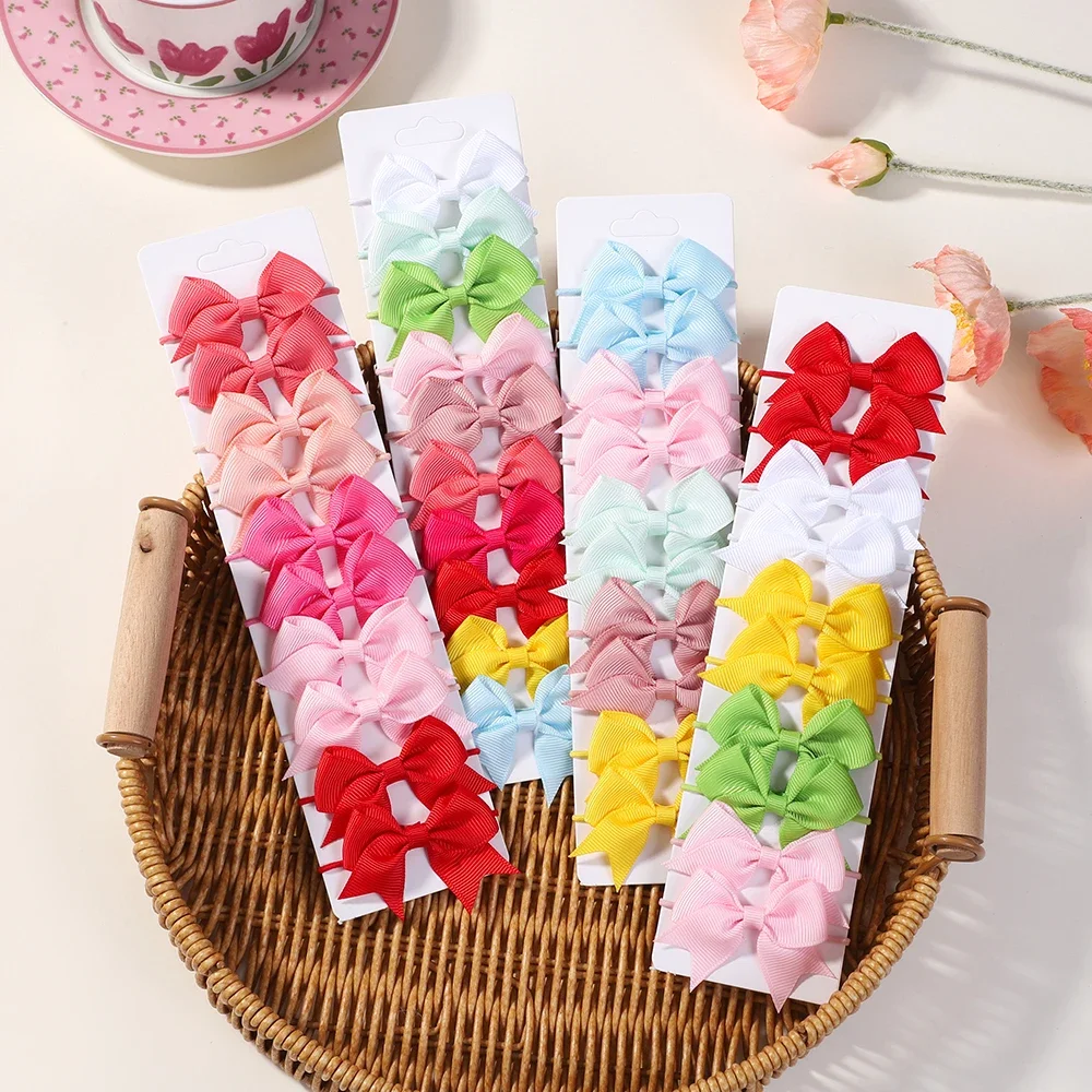 10Pcs Bows Elastic Hair rubber - Ribbon Bow Gift のレビューと価格