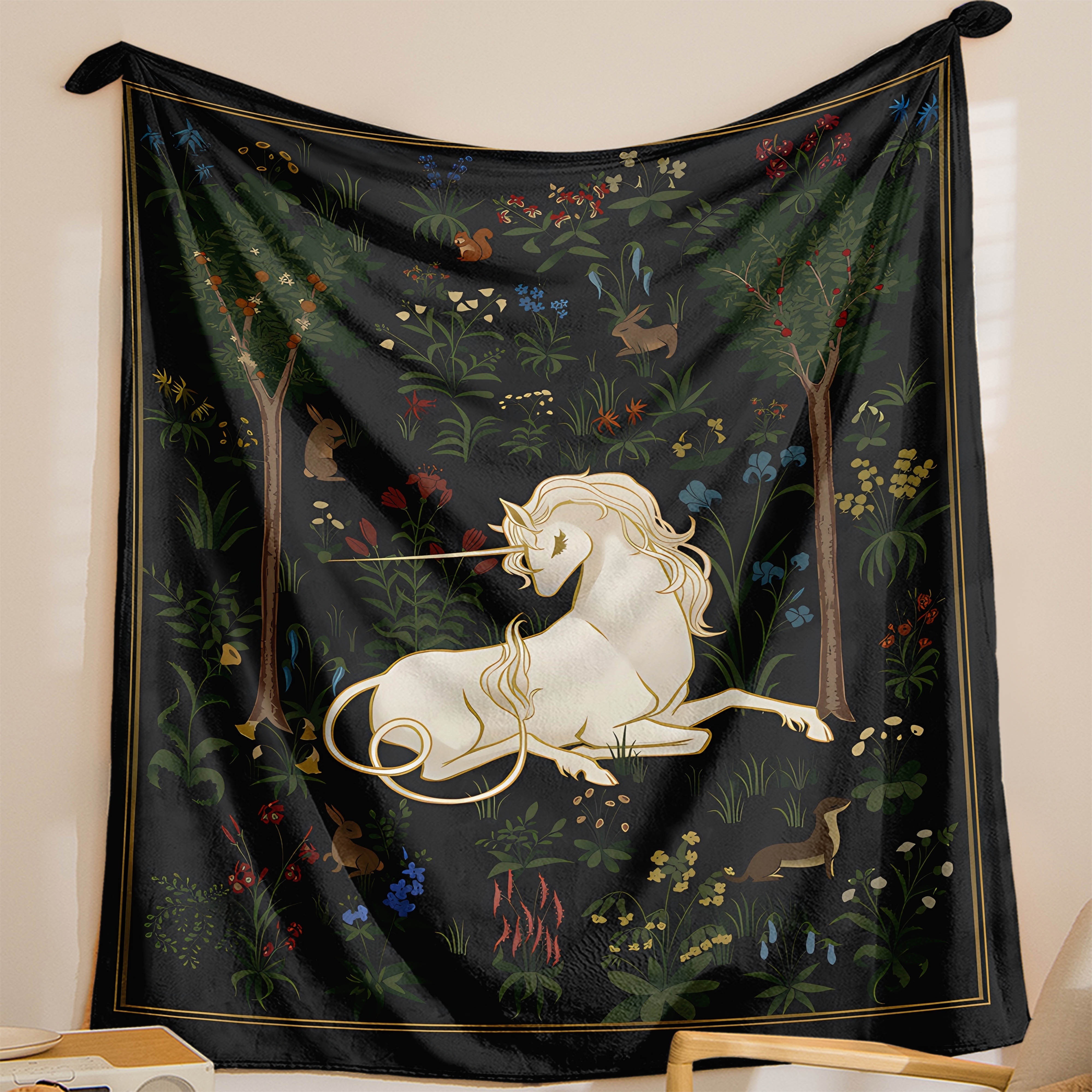 1pc Magical Unicorn Forest Thr - Christmas Throw Blanket のレビューと価格