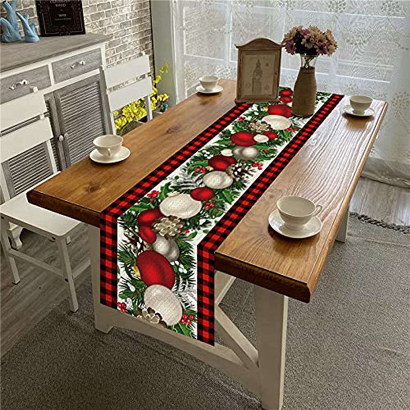 KYCOR-6X Linen Red And Black C - Christmas Table Runner のレビューと価格