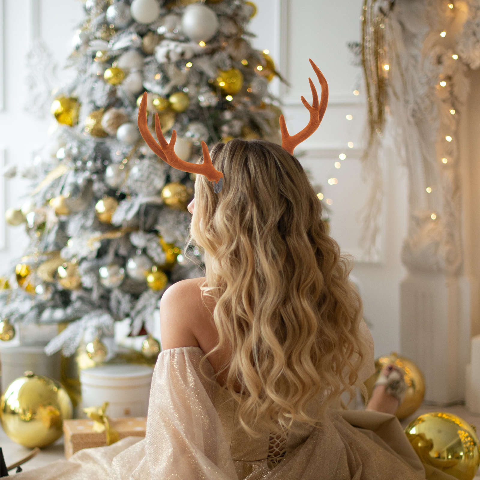 17CM Brown Reindeer Antlers Si - Reindeer Antlers Headband のレビューと価格