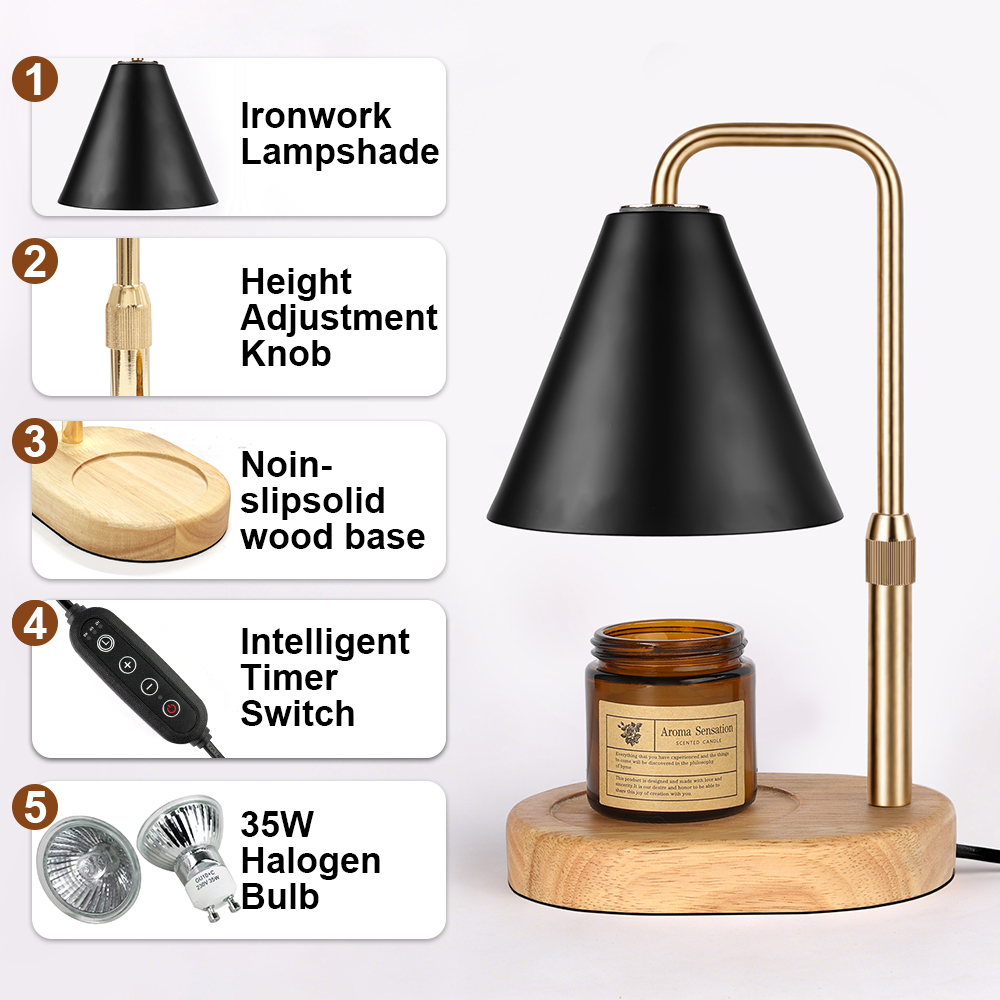 Black Candle Warmer Lamp with  - Holiday Candle Set のレビューと価格