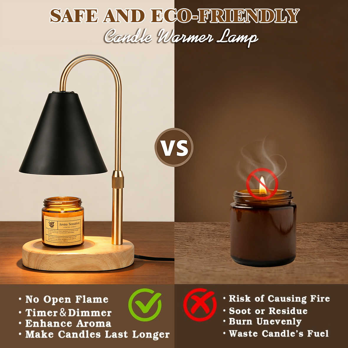 Black Candle Warmer Lamp with  - Holiday Candle Set のレビューと価格