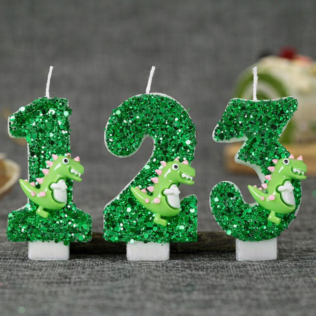 Cartoon Dinosaur Digital Birth - Holiday Candle Set のレビューと価格