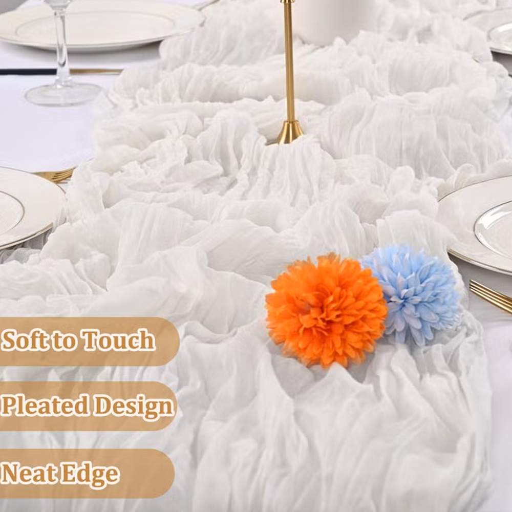 90x400CM Cheesecloth Table Run - Christmas Table Runner のレビューと価格