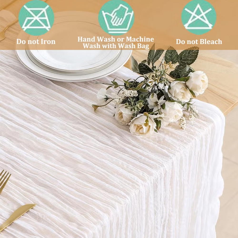 90x400CM Cheesecloth Table Run - Christmas Table Runner のレビューと価格
