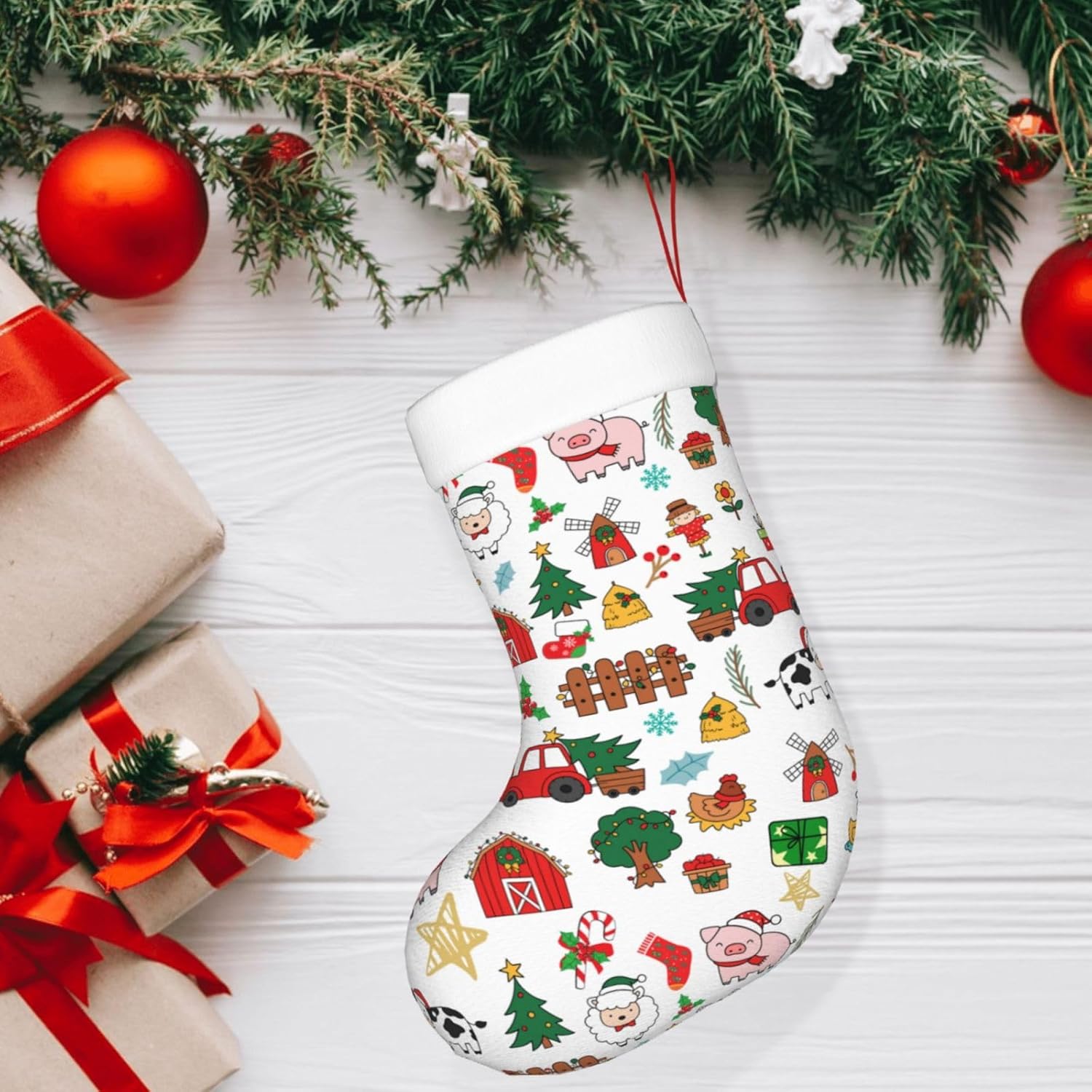 Farm Animals Christmas Stockin - Christmas Stocking Hanging のレビューと価格