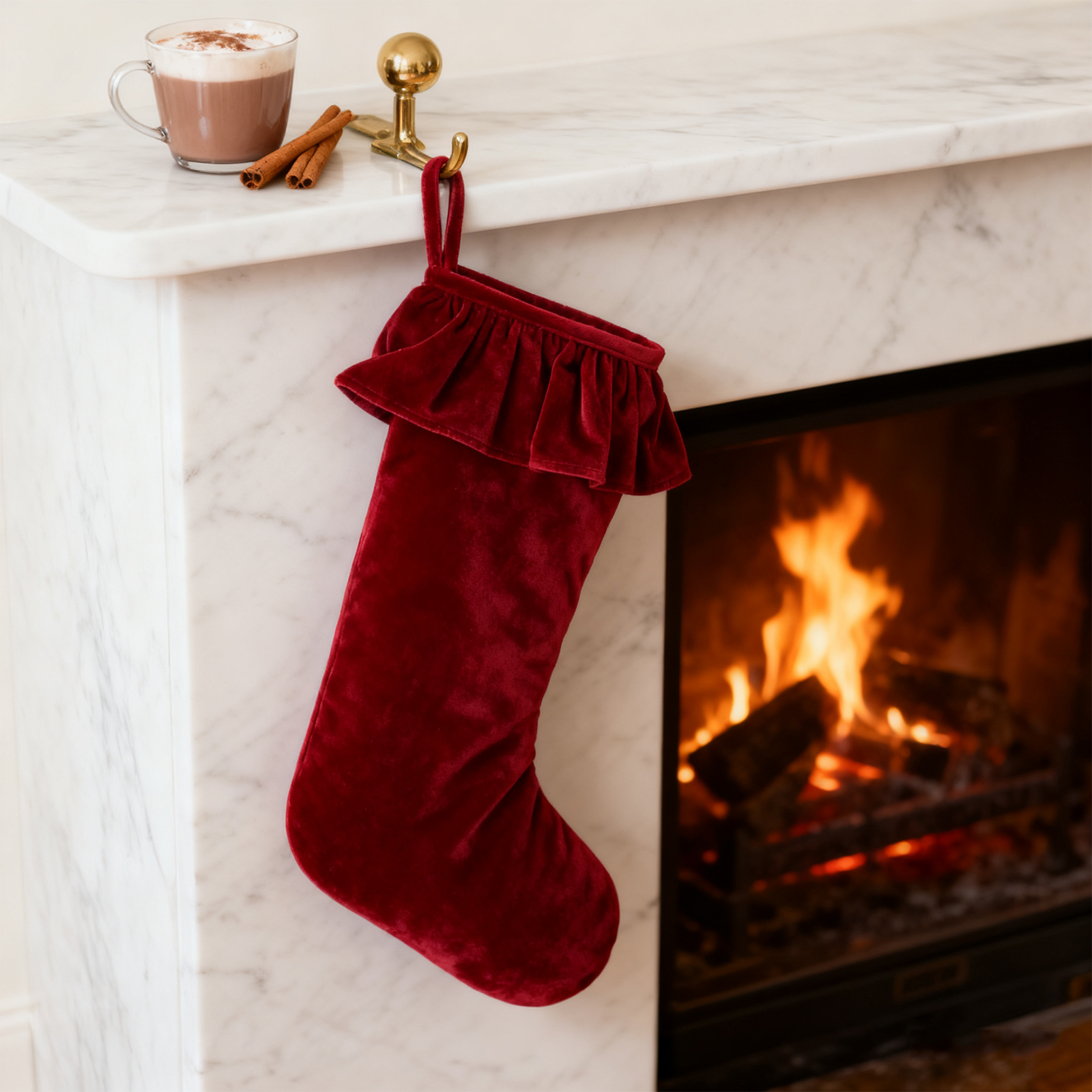 Velvet Christmas Stocking Holi - Christmas Stocking Hanging のレビューと価格