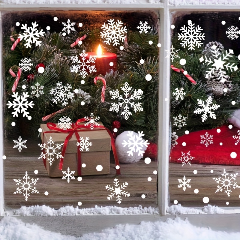 137Pcs Winter Snowflake Static - Snowflake Window Decal のレビューと価格