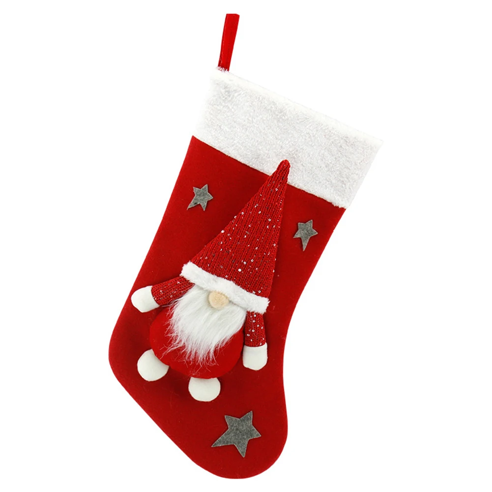 Christmas Plush Santa Claus Fa - Christmas Stocking Hanging のレビューと価格