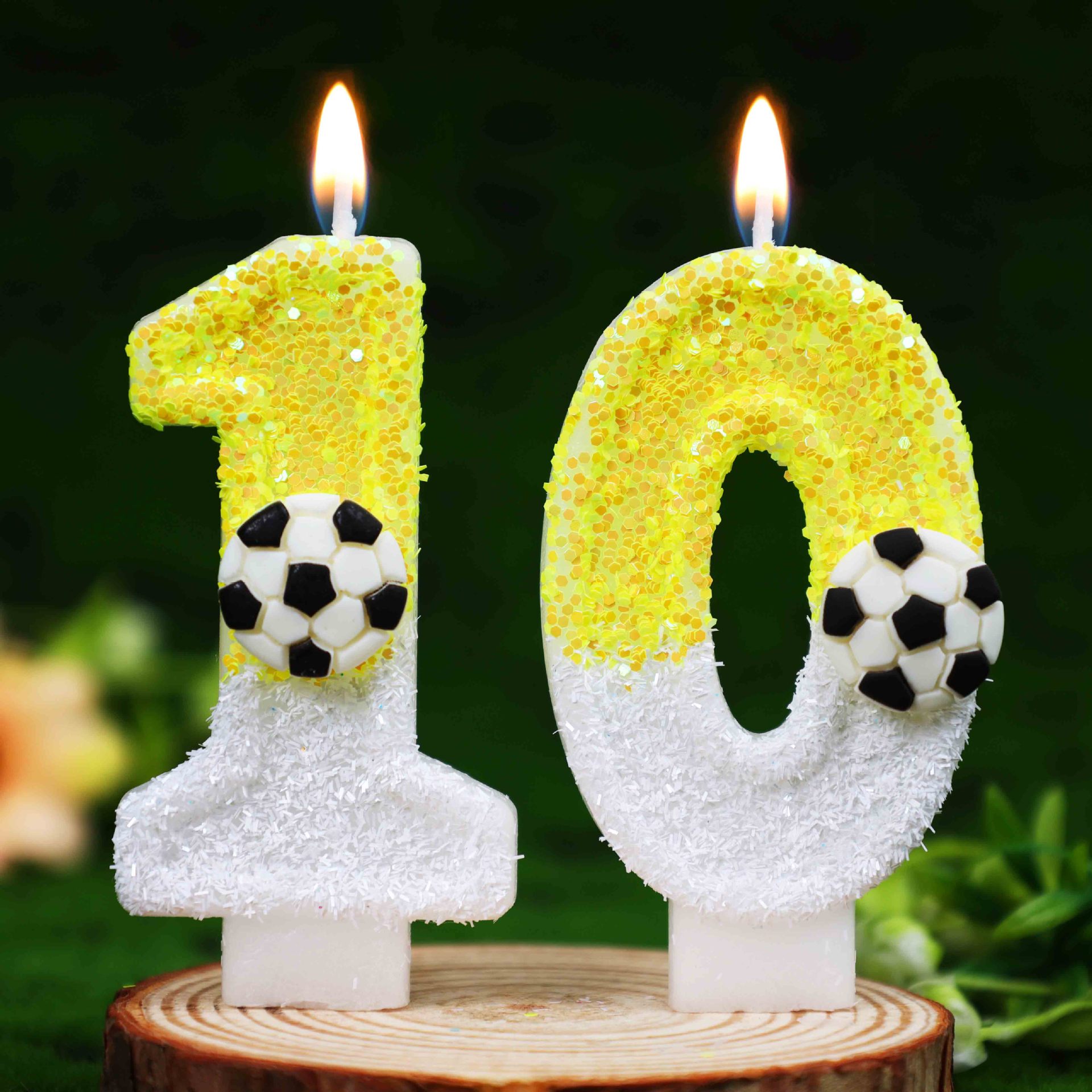 Yellow White Sequins Sports Fo - Holiday Candle Set のレビューと価格