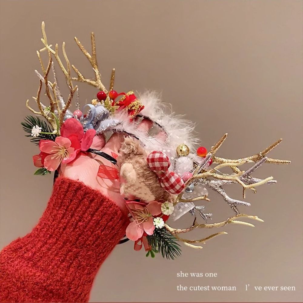 Plush LED Christmas Headband G - Reindeer Antlers Headband のレビューと価格