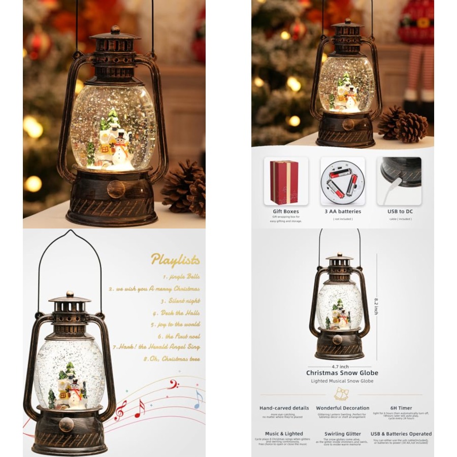 Christmas Decorations Snow Glo - Snow Globe Musical のレビューと価格