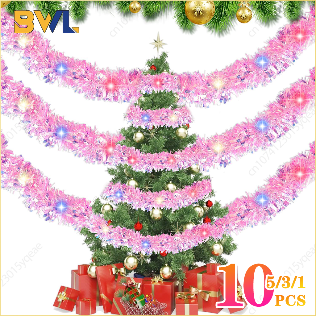 1-10PCS Pink Tinsel Garland Sh - Tinsel Garland Decoration のレビューと価格