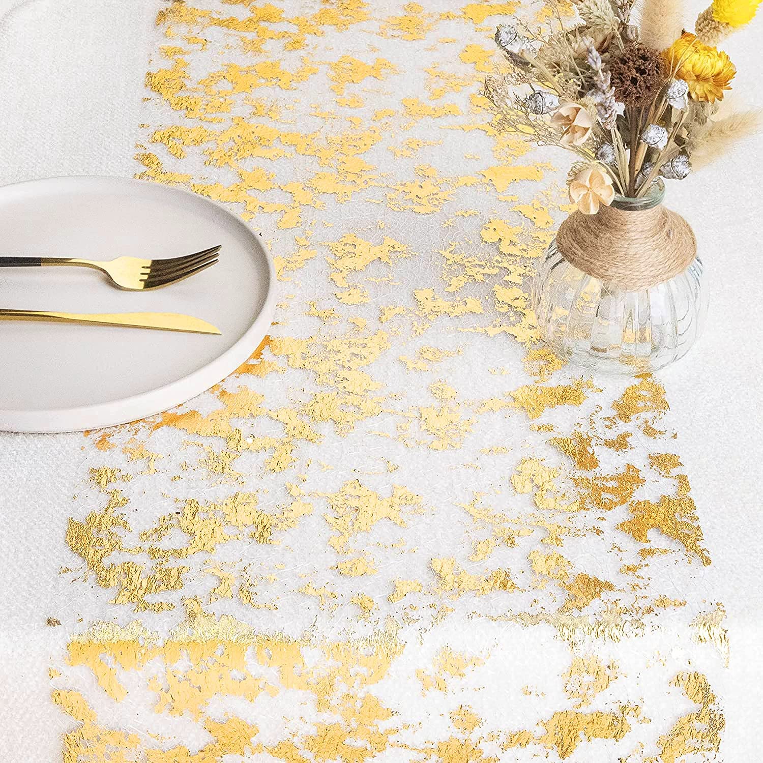 Sparkle Metallic Gold Thin Tab - Christmas Table Runner のレビューと価格