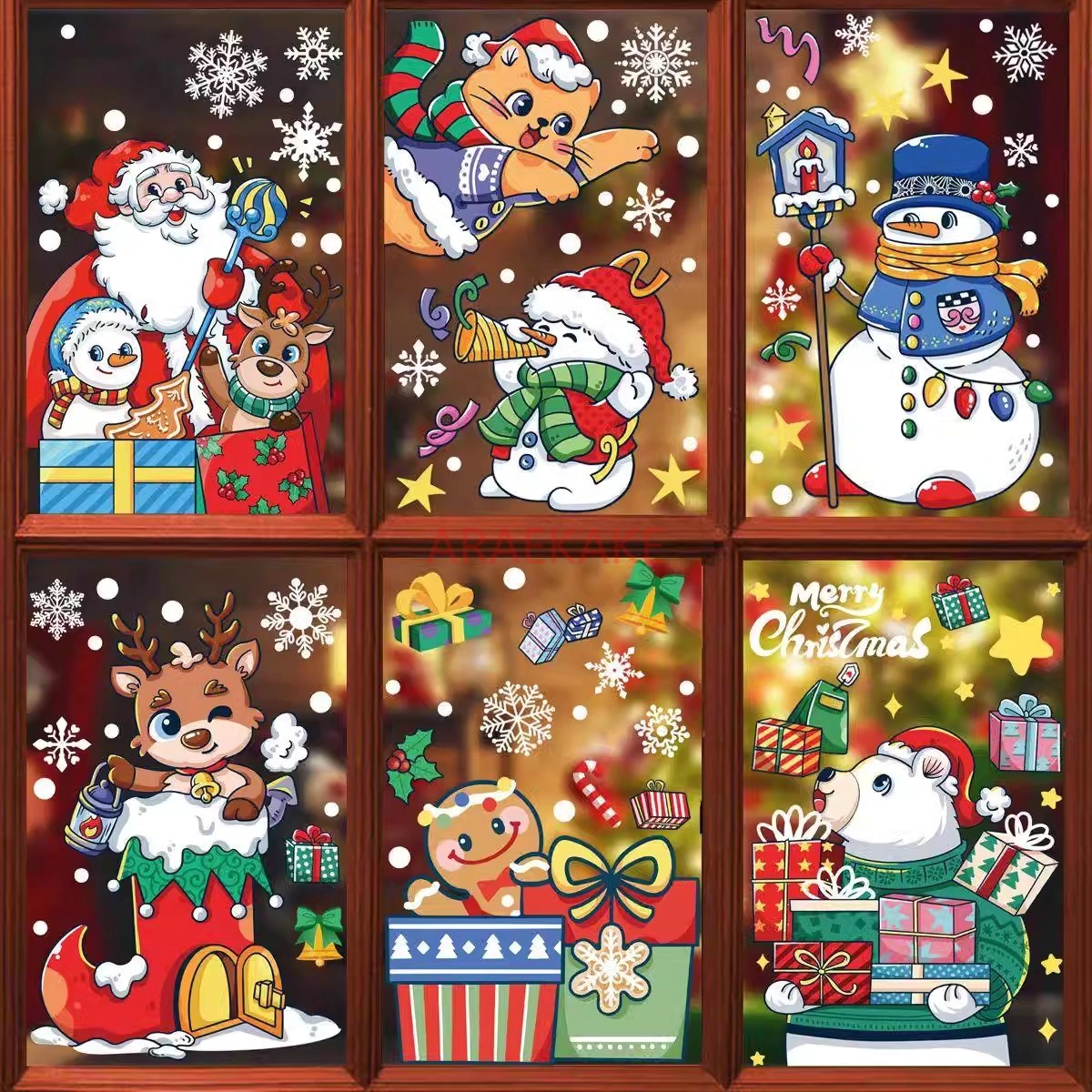 1set Snowman Static Window Sti - Snowflake Window Decal のレビューと価格